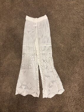 White Crochet Beach Pants